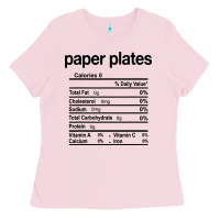 Bubblegum Pink paper plates nutrition facts funny thanksgiving christmas Ladies Tee - artisFamous