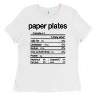 White paper plates nutrition facts funny thanksgiving christmas Ladies Tee - artisFamous
