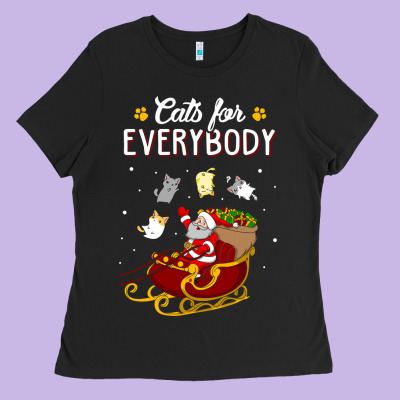 Cats For Everybody Cat Christmas Ugly Christmas Sweatshirt Ladies Tee Designed By Artisfamous