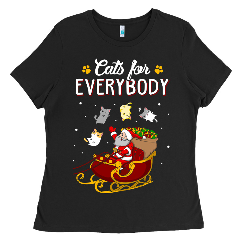 Cats For Everybody Cat Christmas Ugly Christmas Sweatshirt Ladies Tee by artisFamous | Teevron