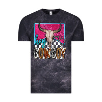 Cloud Black western hey cowboy Vintage Tee - OliviaCreatesArt