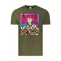 Vintage Olive western hey cowboy Vintage Tee - OliviaCreatesArt
