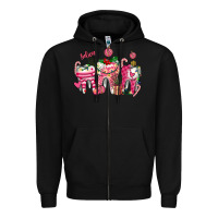 Black pink christmas teeth Zipper Hoodie - AdoDesignShop