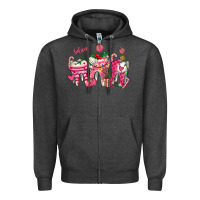 Charcoal Heather pink christmas teeth Zipper Hoodie - AdoDesignShop