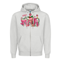 Dove Grey pink christmas teeth Zipper Hoodie - AdoDesignShop