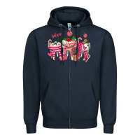 Navy pink christmas teeth Zipper Hoodie - AdoDesignShop