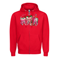 Red pink christmas teeth Zipper Hoodie - AdoDesignShop