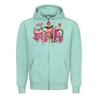 Seafoam pink christmas teeth Zipper Hoodie - AdoDesignShop