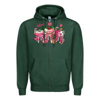Sports Green pink christmas teeth Zipper Hoodie - AdoDesignShop