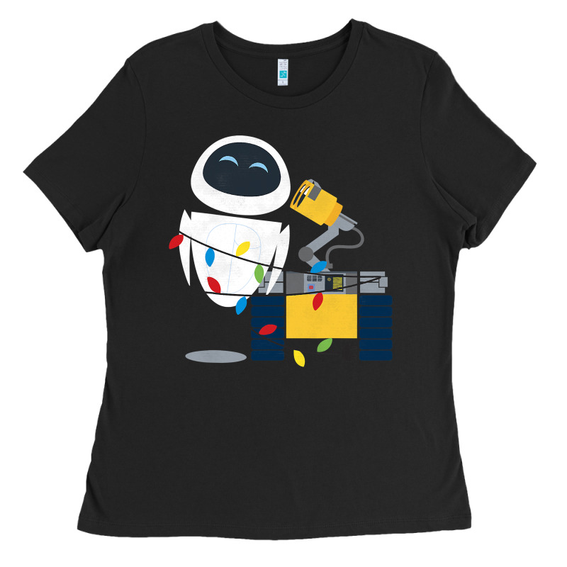 Wall E Eve Christmas Light Wrap Graphic T Shirt Ladies Tee by artisFamous | Teevron