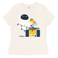 Bone wall e eve christmas light wrap graphic t shirt Ladies Tee - artisFamous