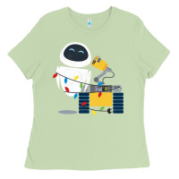 Matcha wall e eve christmas light wrap graphic t shirt Ladies Tee - artisFamous