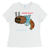 White Double Barrel Ladies Tee - artisFamous
