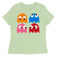 Matcha pacman ghosts cool retro 80s Ladies Tee - artisFamous