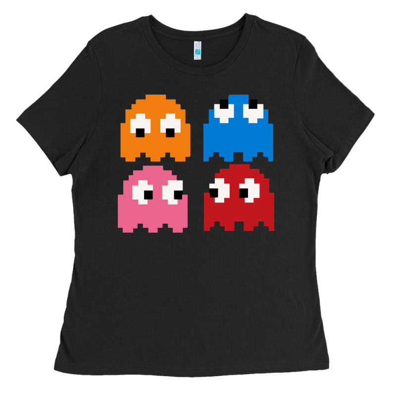 Pacman Ghosts Cool Retro 80s Ladies Tee by artisFamous | Teevron