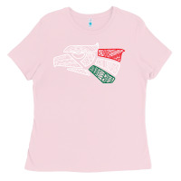 Bubblegum Pink mexico flag Ladies Tee - artisFamous