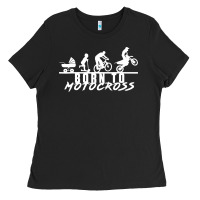 Black motocross motocicleta evolución offroad Ladies Tee - artisFamous