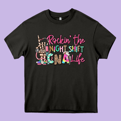 Rockin The Night Shift Cna Life Heavy Core Tee Designed By Ranaportraitstore