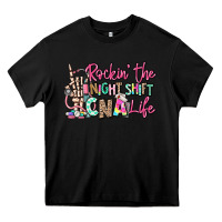 Black rockin the night shift cna life Heavy Core Tee - RanaPortraitStore
