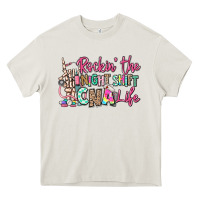 Cream rockin the night shift cna life Heavy Core Tee - RanaPortraitStore