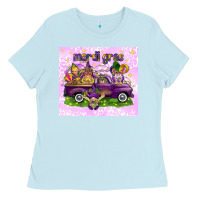 Baby Blue Mardi Gras with gnomies tumbler Ladies Tee - HowdyJamesFarm