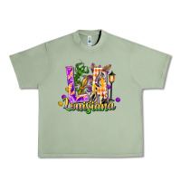 Oil Green Louisiana LA Mardi Gras Urban Heavy Tee - FaDigitalArtStudio