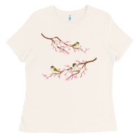 Bone cherry blossom sakura with bird Ladies Tee - artisFamous