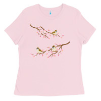 Cherry Blossom Sakura With Bird Ladies Tee | Teevron