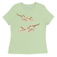 Matcha cherry blossom sakura with bird Ladies Tee - artisFamous