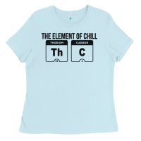 Baby Blue mens the element of chill thc marijuana joke black Ladies Tee - artisFamous