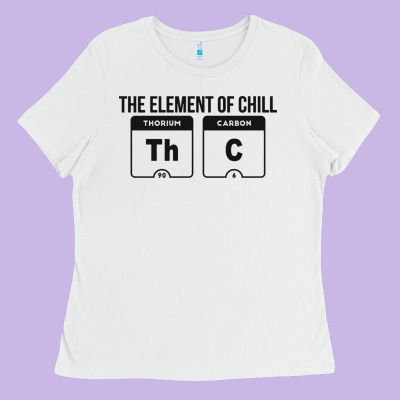 Mens The Element Of Chill Thc Marijuana Joke Black Ladies Tee Designed By Artisfamous