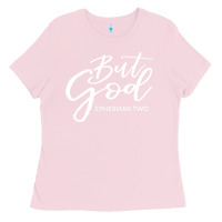 Bubblegum Pink but god imajes Ladies Tee - artisFamous