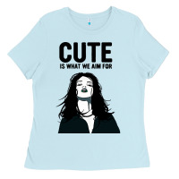 Baby Blue cute is what we aim for Ladies Tee - artisFamous