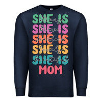 Navy she is mom Premium Sweatshirt - JahusDesignShop