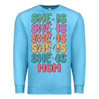 Ocean Blue she is mom Premium Sweatshirt - JahusDesignShop
