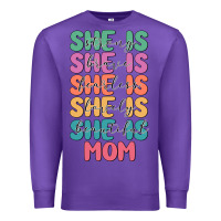 Purple she is mom Premium Sweatshirt - JahusDesignShop