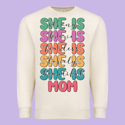 She Is Mom Premium Sweatshirt Designed By Jahusdesignshop