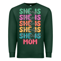 Sports Green she is mom Premium Sweatshirt - JahusDesignShop