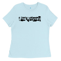 Baby Blue i hate myself Ladies Tee - artisFamous