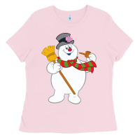 Bubblegum Pink Frosty The Snowman New Sku Ladies Tee - artisFamous