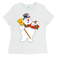 White Frosty The Snowman New Sku Ladies Tee - artisFamous