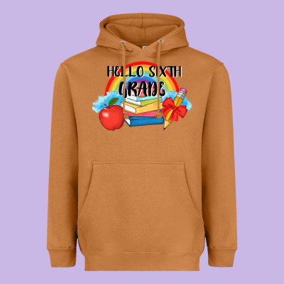 Back To School Hello Sixth Grade 3200x2400 Heavyweight Hoodie Designed By Adodesignshop