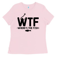Bubblegum Pink where's the fish Ladies Tee - artisFamous