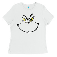 White Grinch Face Ladies Tee - artisFamous