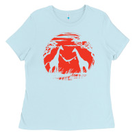Baby Blue giraffe Ladies Tee - artisFamous