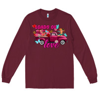 Burgundy Loads of love valentine's day truck Long Sleeve Tee - FaDigitalArtStudio