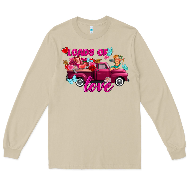 Loads Of Love Valentine's Day Truck Long Sleeve Tee by FaDigitalArtStudio | Teevron
