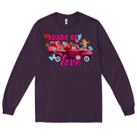 Plum Loads of love valentine's day truck Long Sleeve Tee - FaDigitalArtStudio