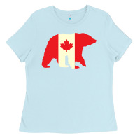Baby Blue Canadian Bear Ladies Tee - artisFamous