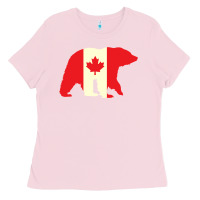 Bubblegum Pink Canadian Bear Ladies Tee - artisFamous